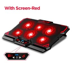image-COOLCOLD 17inch Gaming Laptop Cooler Six Fan Led Screen Two USB Port 2600RPM Laptop Cooling Pad Notebook Stand For Laptop