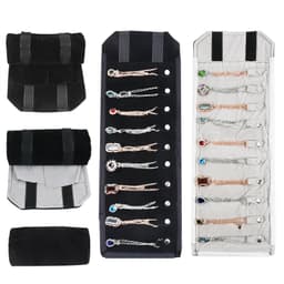 image-Luxury Velvet Chain Jewelry Storage Roll Bag Pendant Necklace Organizer Pouch Watch Bracelet Display Holder Travel Case Portable