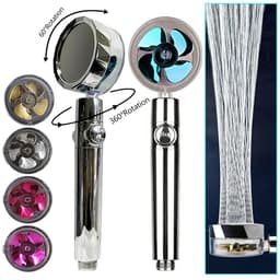 image-2023 Shower Head Water Saving Flow 360 Degrees Rotating With Small Fan ABS Rain High Pressure Spray Nozzle Bathroom Accessories