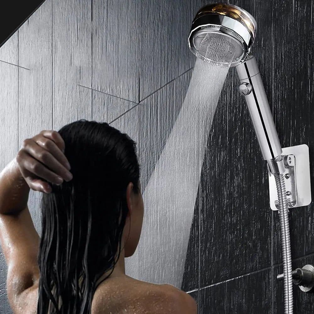 image-2023 Shower Head Water Saving Flow 360 Degrees Rotating With Small Fan ABS Rain High Pressure Spray Nozzle Bathroom Accessories