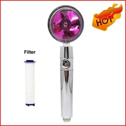image-2023 Shower Head Water Saving Flow 360 Degrees Rotating With Small Fan ABS Rain High Pressure Spray Nozzle Bathroom Accessories