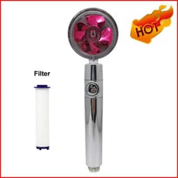 image-2023 Shower Head Water Saving Flow 360 Degrees Rotating With Small Fan ABS Rain High Pressure Spray Nozzle Bathroom Accessories
