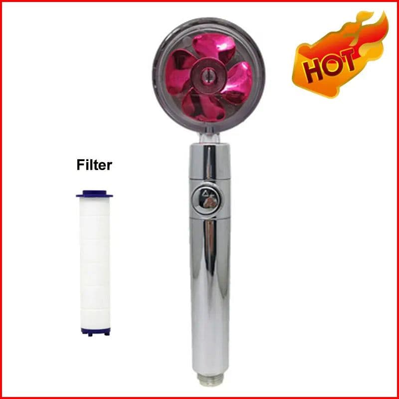 image-2023 Shower Head Water Saving Flow 360 Degrees Rotating With Small Fan ABS Rain High Pressure Spray Nozzle Bathroom Accessories