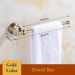 image-Crystal Toilet Paper Holder, Gold Toilet Roll Holder Modern Bathroom Accessories Zinc Alloy Tissue Hanger Wall Mounted