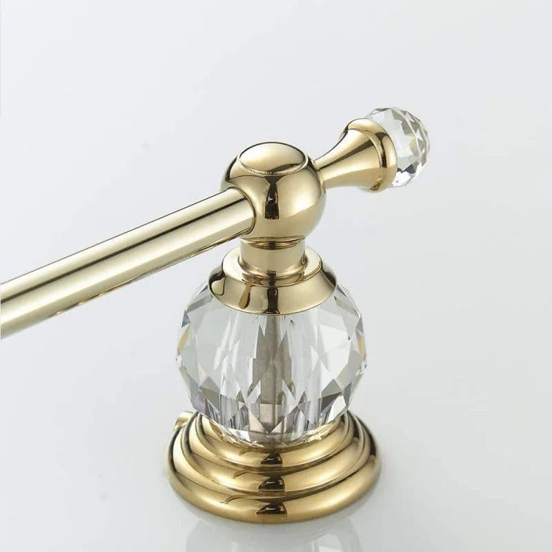 image-Crystal Toilet Paper Holder, Gold Toilet Roll Holder Modern Bathroom Accessories Zinc Alloy Tissue Hanger Wall Mounted