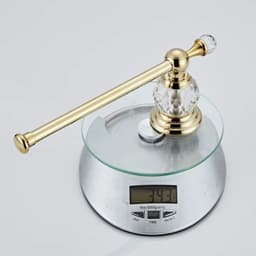 image-Crystal Toilet Paper Holder, Gold Toilet Roll Holder Modern Bathroom Accessories Zinc Alloy Tissue Hanger Wall Mounted