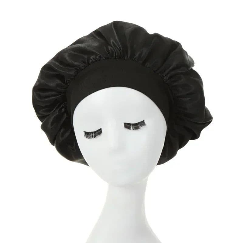 image-Women's Silk Bonnet for Sleeping Double-layer Adjustable Hood Capbath Cap Chemotherapy Cap Styling Cap Hair Wrapping Tool