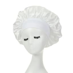 image-Women's Silk Bonnet for Sleeping Double-layer Adjustable Hood Capbath Cap Chemotherapy Cap Styling Cap Hair Wrapping Tool