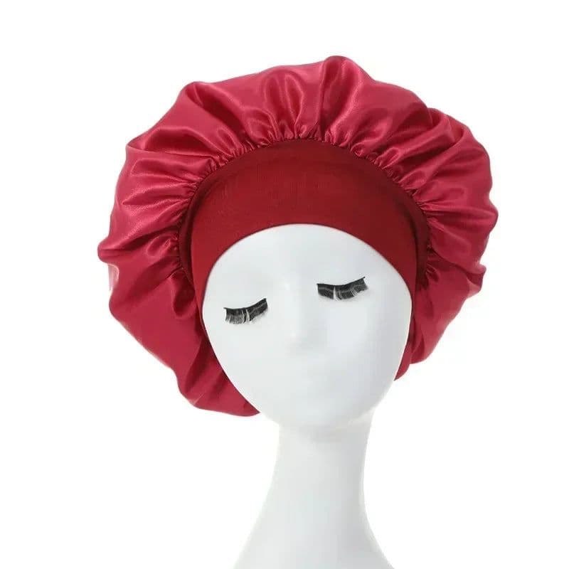 image-Women's Silk Bonnet for Sleeping Double-layer Adjustable Hood Capbath Cap Chemotherapy Cap Styling Cap Hair Wrapping Tool