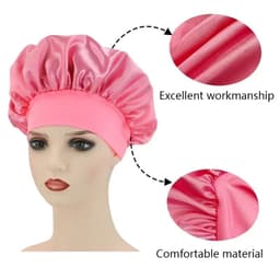 image-Women's Silk Bonnet for Sleeping Double-layer Adjustable Hood Capbath Cap Chemotherapy Cap Styling Cap Hair Wrapping Tool