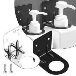image-Wall Mounted Shower Gel Bottle Holder Stainless Steel Shampoo Bottle Holder Hand Soap Dispenser Hook Wall Mounted Free Punching