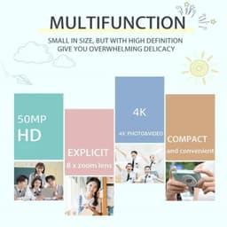 image-4K Digital Camera 50 Megapixels HD Photography Travel Selfie Camera 2.4 inch Screen Entry-Level Kids Campus Selfie Mini Camera