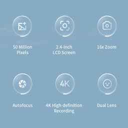 image-4K Digital Camera 50 Megapixels HD Photography Travel Selfie Camera 2.4 inch Screen Entry-Level Kids Campus Selfie Mini Camera