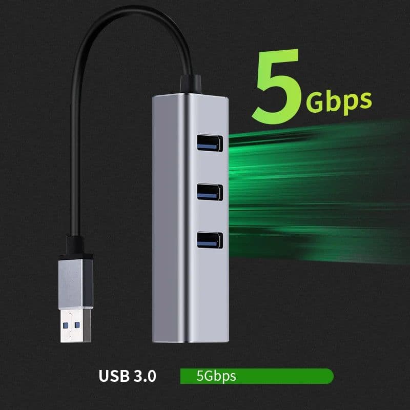 image-USB 3.0 HUB 1000Mbps 3 Ports USB 3.0 Type C HUB USB to Rj45 Gigabit Ethernet Adapter RTL8153 for MacBook Laptop Computer