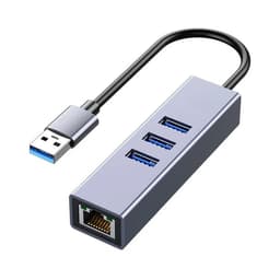image-USB 3.0 HUB 1000Mbps 3 Ports USB 3.0 Type C HUB USB to Rj45 Gigabit Ethernet Adapter RTL8153 for MacBook Laptop Computer