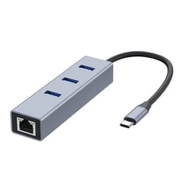 image-USB 3.0 HUB 1000Mbps 3 Ports USB 3.0 Type C HUB USB to Rj45 Gigabit Ethernet Adapter RTL8153 for MacBook Laptop Computer
