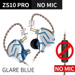 image-KZ ZS10 Pro Gold Earphones 4BA+1DD Hybrid 10 drivers HIFI Bass Earbuds In Ear Monitor Headphones Noise Cancelling Metal Headset