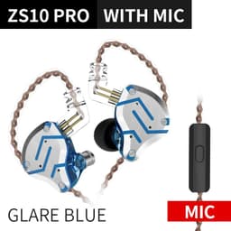 image-KZ ZS10 Pro Gold Earphones 4BA+1DD Hybrid 10 drivers HIFI Bass Earbuds In Ear Monitor Headphones Noise Cancelling Metal Headset