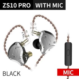image-KZ ZS10 Pro Gold Earphones 4BA+1DD Hybrid 10 drivers HIFI Bass Earbuds In Ear Monitor Headphones Noise Cancelling Metal Headset