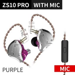 image-KZ ZS10 Pro Gold Earphones 4BA+1DD Hybrid 10 drivers HIFI Bass Earbuds In Ear Monitor Headphones Noise Cancelling Metal Headset