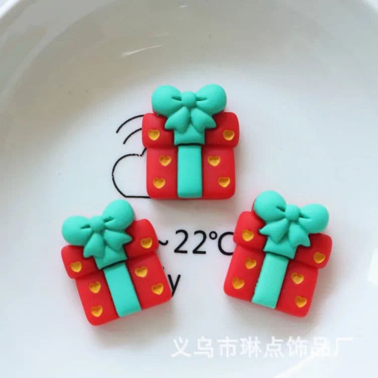 image-10 Pcs New Mini Kawaii Christmas Series Resin Flat Back Cabochons Scrapbook Diy Party Hairpin Accessories Decorate Craft L38