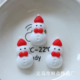image-10 Pcs New Mini Kawaii Christmas Series Resin Flat Back Cabochons Scrapbook Diy Party Hairpin Accessories Decorate Craft L38