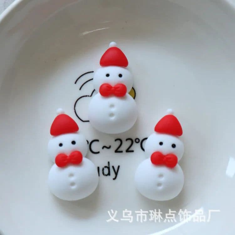 image-10 Pcs New Mini Kawaii Christmas Series Resin Flat Back Cabochons Scrapbook Diy Party Hairpin Accessories Decorate Craft L38
