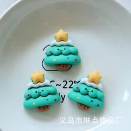 image-10 Pcs New Mini Kawaii Christmas Series Resin Flat Back Cabochons Scrapbook Diy Party Hairpin Accessories Decorate Craft L38