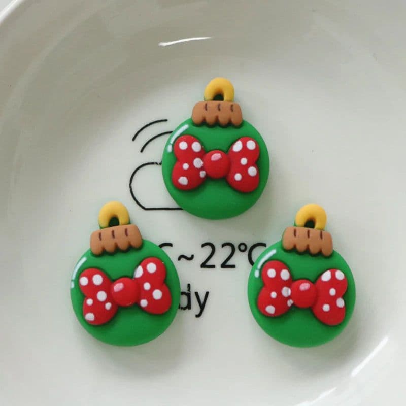 image-10 Pcs New Mini Kawaii Christmas Series Resin Flat Back Cabochons Scrapbook Diy Party Hairpin Accessories Decorate Craft L38