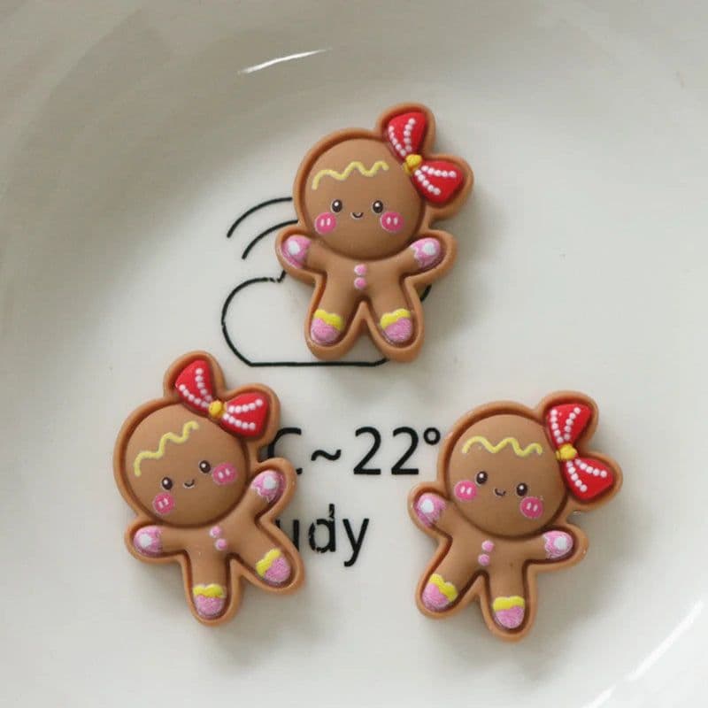 image-10 Pcs New Mini Kawaii Christmas Series Resin Flat Back Cabochons Scrapbook Diy Party Hairpin Accessories Decorate Craft L38