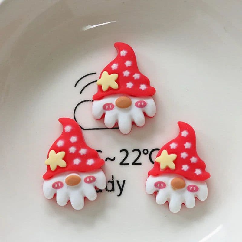 image-10 Pcs New Mini Kawaii Christmas Series Resin Flat Back Cabochons Scrapbook Diy Party Hairpin Accessories Decorate Craft L38