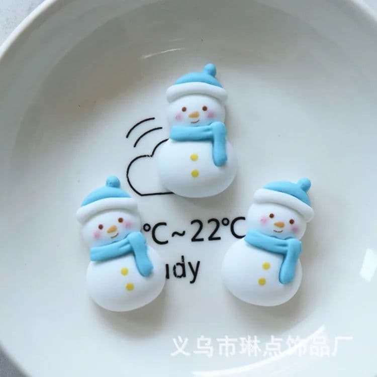 image-10 Pcs New Mini Kawaii Christmas Series Resin Flat Back Cabochons Scrapbook Diy Party Hairpin Accessories Decorate Craft L38