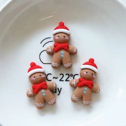 image-10 Pcs New Mini Kawaii Christmas Series Resin Flat Back Cabochons Scrapbook Diy Party Hairpin Accessories Decorate Craft L38