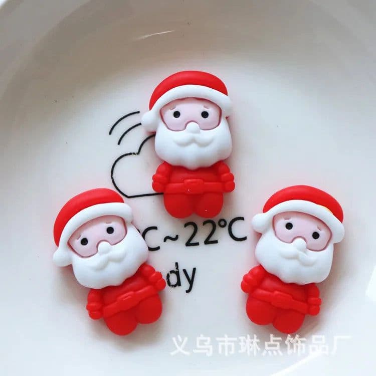 image-10 Pcs New Mini Kawaii Christmas Series Resin Flat Back Cabochons Scrapbook Diy Party Hairpin Accessories Decorate Craft L38