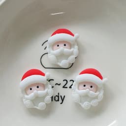 image-10 Pcs New Mini Kawaii Christmas Series Resin Flat Back Cabochons Scrapbook Diy Party Hairpin Accessories Decorate Craft L38