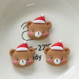image-10 Pcs New Mini Kawaii Christmas Series Resin Flat Back Cabochons Scrapbook Diy Party Hairpin Accessories Decorate Craft L38