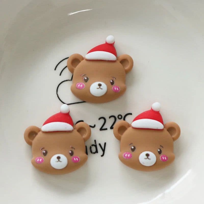 image-10 Pcs New Mini Kawaii Christmas Series Resin Flat Back Cabochons Scrapbook Diy Party Hairpin Accessories Decorate Craft L38