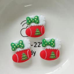 image-10 Pcs New Mini Kawaii Christmas Series Resin Flat Back Cabochons Scrapbook Diy Party Hairpin Accessories Decorate Craft L38