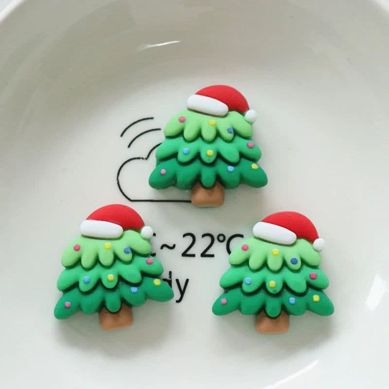 image-10 Pcs New Mini Kawaii Christmas Series Resin Flat Back Cabochons Scrapbook Diy Party Hairpin Accessories Decorate Craft L38