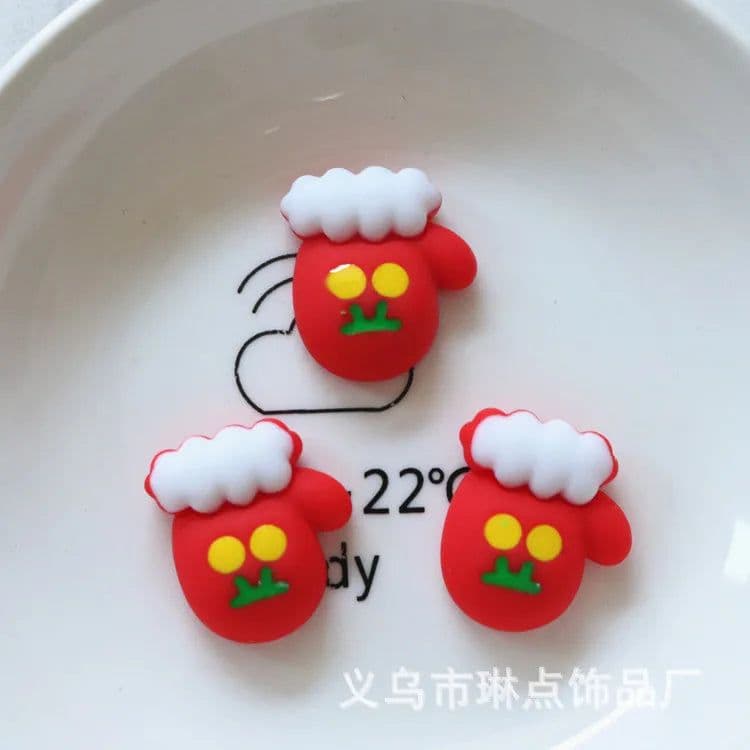 image-10 Pcs New Mini Kawaii Christmas Series Resin Flat Back Cabochons Scrapbook Diy Party Hairpin Accessories Decorate Craft L38