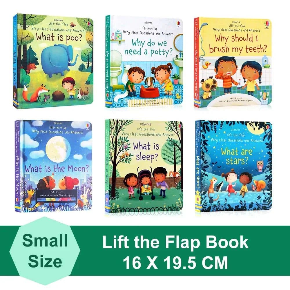image-Usborne Books Small Size Very First Q&A Lift-the-flap Educational English Book for Kids Popular Science Learning Montessori Toys