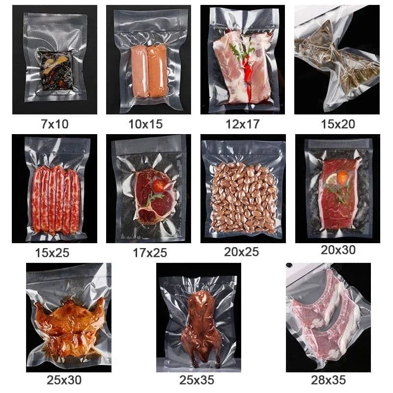 image-Kitchen Food Vacuum Sealer Bags Food Fresh Long Keeping 7x10 10x15 15x20 15x25 17x25 20x25 20x30 25x30 25x35 28x35cm