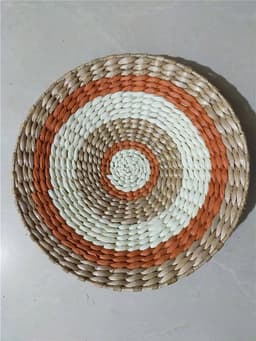 image-Creative Combination Wall Decoration Rattan Grass Weaving Straw Plate for Home Decor Livingroom Bedroom Background Decoration