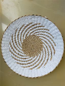 image-Creative Combination Wall Decoration Rattan Grass Weaving Straw Plate for Home Decor Livingroom Bedroom Background Decoration