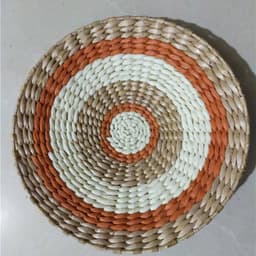 image-Creative Combination Wall Decoration Rattan Grass Weaving Straw Plate for Home Decor Livingroom Bedroom Background Decoration