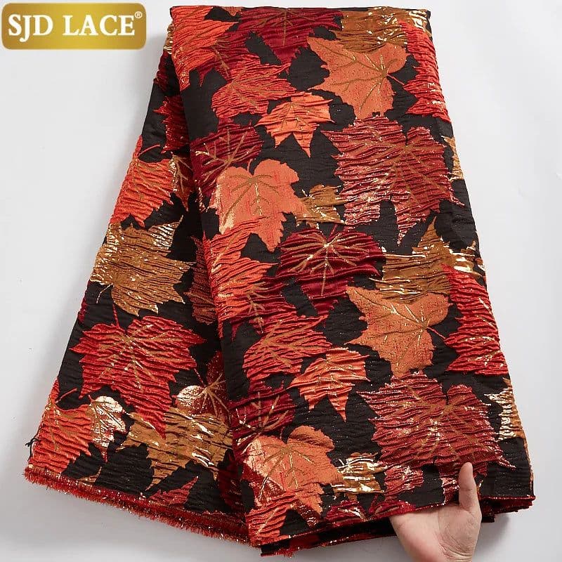image-SJD LACE 2024 Latest French Brocade Lace Fabric High Quality African Lace Fabric Embroidery Jacquard Tissue For Wedding SewA2100