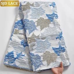 image-SJD LACE 2024 Latest French Brocade Lace Fabric High Quality African Lace Fabric Embroidery Jacquard Tissue For Wedding SewA2100