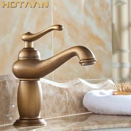 image-Bathroom Basin Faucet Antique bronze Brass Mixer solid copper Luxury Europe style Tap torneiras para banheiro crane YT-5061