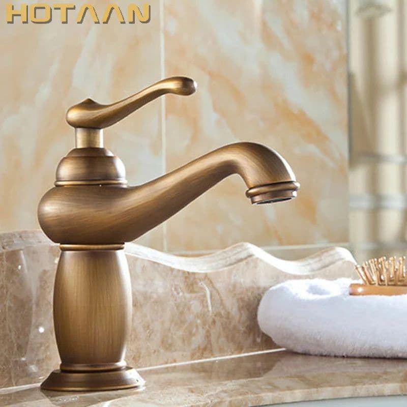 image-Bathroom Basin Faucet Antique bronze Brass Mixer solid copper Luxury Europe style Tap torneiras para banheiro crane YT-5061