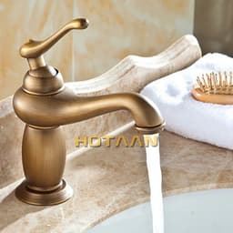 image-Bathroom Basin Faucet Antique bronze Brass Mixer solid copper Luxury Europe style Tap torneiras para banheiro crane YT-5061